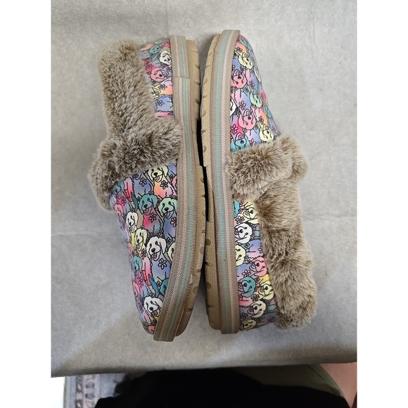 Skechers Womens BOBS Too Cozy Pooch Parade Memory Foam Slippers 9.5 Faux Fur Dog - Picture 6 of 8